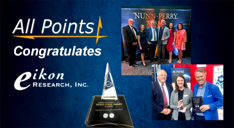 All Points Logistics and Eikon Research receive Nunn-Perry Award for Advancements in Counter UAS Technology