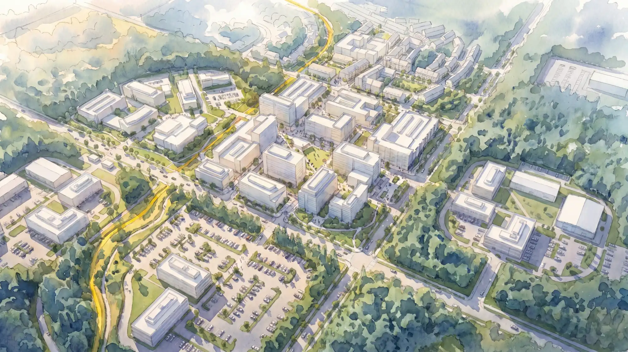 Research parks were designed for working. That’s starting to change